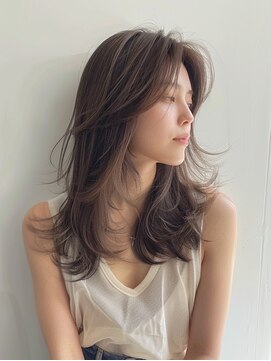 レイヤーカット/顔まわりカット/韓国ヘア/ロングレイヤー