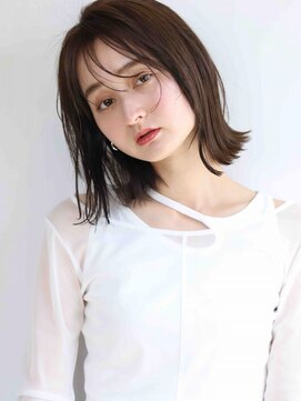 ムウ 難波(MOU) ナチュラルボブ暗めカラーグランマッシュデザイン20代30代40代50