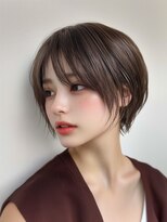 ムウ 難波(MOU) クールショート前髪イメチェンピンクベージュ20代30代40代50代