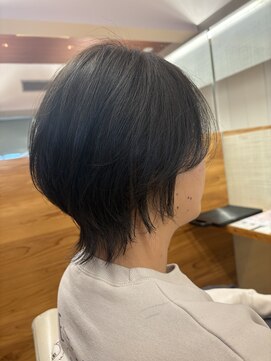 ファースト 長町店(first) 【深みオリーブで魅せる髪】濃いオリーブがかっこいい大人ウルフ