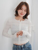 ニューヨークニューヨーク 三宮駅前店(NYNY) 大人可愛いミディアムレイヤー+ブラウンベージュ
