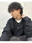 岡山メンズサロン20代30代40代ウルフレイヤーニュアンスパーマ