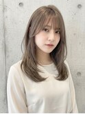 韓国風レイヤーxオリーブベージュｘハイトーン