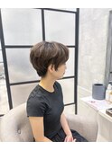 白髪ぼかし/白髪改善カラー/ショート/透明感カラー/脱白髪染め