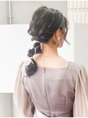 編み下ろし風リボンアレンジ