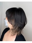 20代30代40代大人かわいい小顔ひし形マッシュウルフ