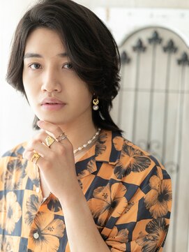 グルーミングサロン バーバー キャッスル 北浦和西口(Grooming salon Barber Castle) Cカールでルーズなかき上げワイルドウルフヘアA