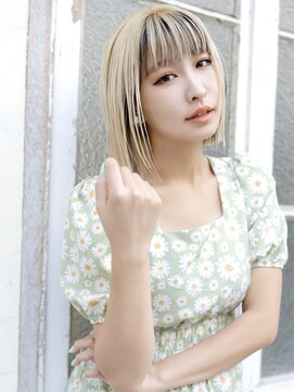 シャフト(SHAFT) SHAFT_ゆるふわボブ/イエローベージュ/丸みボブ/イルミナカラー