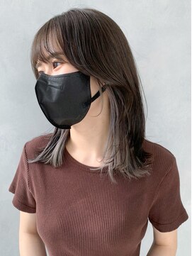 アルバム 池袋(ALBUM) インナーホワイトグレー_グレージュカラーボブウルフ_ba419321