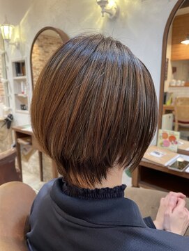 ヴィアンカ(Vianca) 丸みショートボブ×白髪ぼかしハイライト