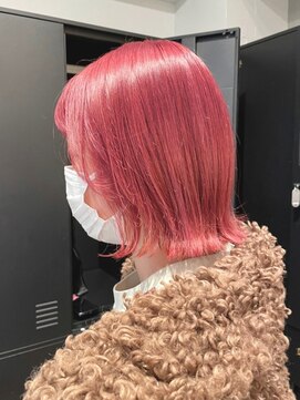 ホーム(HOME) ダブルカラーピンクベージュケアブリーチハイトーン髪質改善