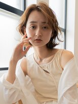 トレヘアー 京都 烏丸(tRe hair)&nbsp;ニュアンスウェーブ　くびれヘア　アプリコットオレンジ
