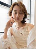 ニュアンスウェーブ くびれヘア アプリコットオレンジ