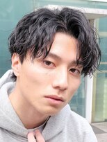 フィフス 渋谷(fifth)&nbsp;波巻きツイストスパイラルパーマツーブロックメンズマッシュヘア