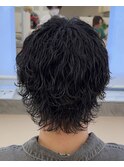 【美シルエットクビれ波巻きウルフ】絶壁解消メンズパーマ名古屋