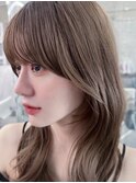 レイヤーカット/顔周りカット/小顔に見せるヘア/韓国ヘア/秋色