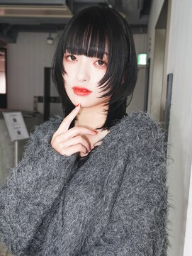 アルバム 池袋(ALBUM) ミディアムウルフレイヤー顔周りレイヤー_F20473