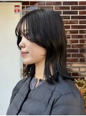 ▽切りっぱなしボブ顔周りレイヤーミディアムレイヤー地毛戻し