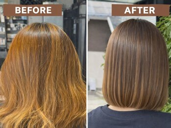 レイライン(Hair&Make salon Rayline)の写真/白髪ぼかしカラー、ナチュラルカラーで目立ちにくくおしゃれに仕上げ◎明るく染まるので、若々しい印象に♪