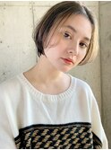 ショートボブ ベージュカラー ケアブリーチ クールショート
