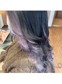 ラベンダーアッシュ/バイカラー/くるくる/ふんわりカール