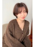 丸みマッシュショート×マロンブラウン