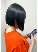 【tomomi*ネイビーブラック*前下がりボブ*ワンレンボブ*ボブ】