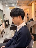 【soy-kufu】MEN'S HAIRマッシュパーマアッシュブラック