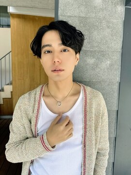 バランス 天王寺店(Balance) マッシュツーブロック束感黒髪シークレットパーマセンターパート