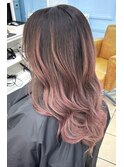 ピンクバレイヤージュ【広島派手髪】【ハイトーン】