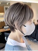 表参道白髪ぼかしハイライトカラー白髪染めレイヤーカット40代