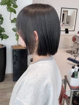 ケーツー あべのキューズモ－ル店(K-two) 切りっぱなしボブ*ナチュラルボブ*黒髪*髪質改善トリートメント