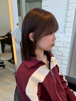 ダブル(W) ミディアムヘア/ココアブラウン/透明感カラー