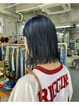 蜃気楼 （（（蜃気楼）））ブルーブラックの切りっぱなしミディアム