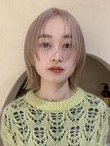 ヒビヲ(HIBIO)&nbsp;ミルクティーベージュダブルカラーハイトーンボブナチュラルボブ