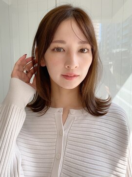 エトラ 渋谷店(etora) 前髪 ネビージュ ボブルフ 黒髪 ワンレン 小顔 "