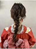 着物　ヘアセット　編み下ろし　ゆるふわ　ロング　学割　大阪