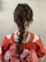 バサラ 大阪梅田店(VASARA)&nbsp;着物　ヘアセット　編み下ろし　ゆるふわ　ロング　学割　大阪