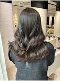韓国艶ブラウンカラーレイヤーカット前髪カットトリートメント