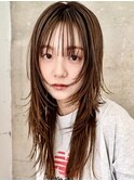 レイヤーカット/ロングレイヤー/フェイスレイヤー/前髪あり