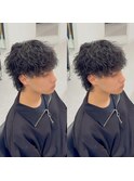 マッシュウルフツイストスパイラルパーマ