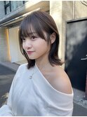 ナチュラル小顔前髪あり後れ毛サイドバング結べるボブくびれヘア