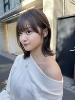 ノラ ヘアーサロン(NORA HAIR SALON) ナチュラル小顔前髪あり後れ毛サイドバング結べるボブくびれヘア