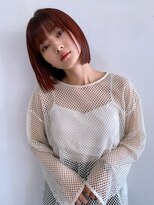 スーリール 博多店(Sourire)&nbsp;赤髪パツっとボブ