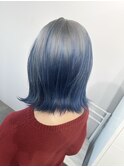 ホワイトシルバーブルーカラーブリーチ＆ダブルカラー横浜横浜駅
