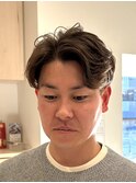 センターパート/ビジネスパーマ/メンズパーマ/フェザーパーマ