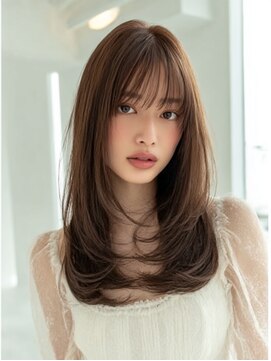 ダル 渋谷/表参道(DAL.) 顔周りカットハッシュカットロングレイヤーダークブラウン