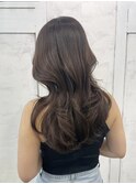 グレージュ ココアブラウン くびれヘア 韓国 春カラー