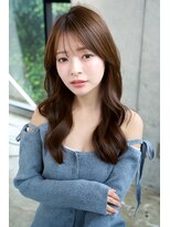 レノラ 髪質改善カラー 本町(LENORA) ハッシュカットハニーブラウン前髪レイヤーカット