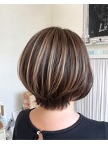 リエットヘア(Lie et.hair)&nbsp;【大人女性に人気】ハイライト×丸みショートボブ｜西尾市